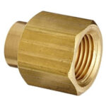 A brass pipe fitting that is used to connect water pipes.