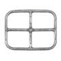 A square fire pit ring with four rings.